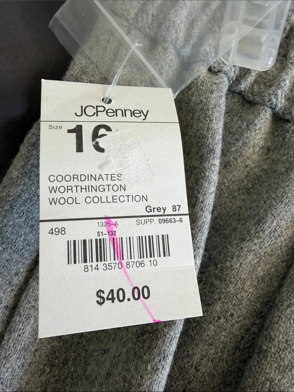 Worthington Gray Tweed Pencil Skirt women’s size 16 NWT lined